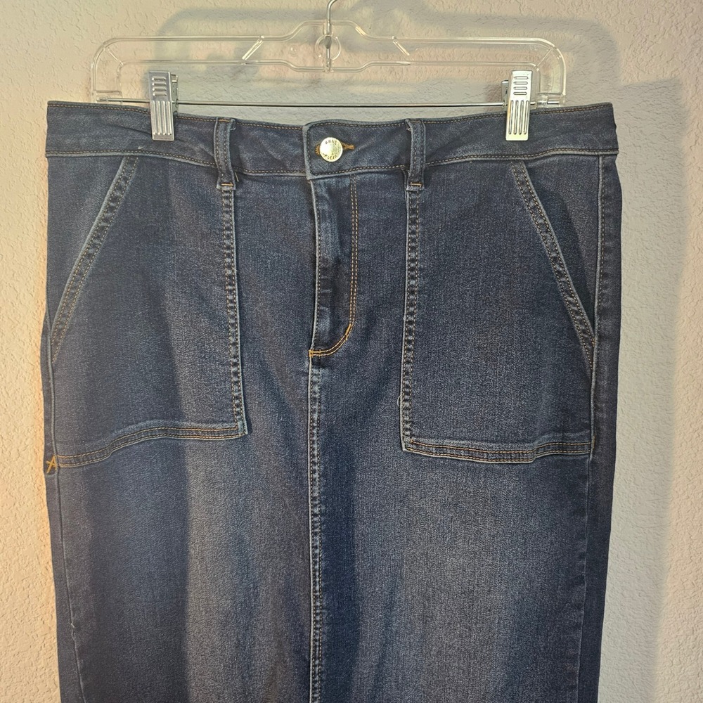 Anne Klein ak midi jean skirt size 10 preppy classy
